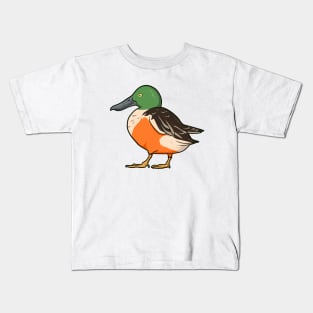 Drawing of a Northern Shoveler Kids T-Shirt